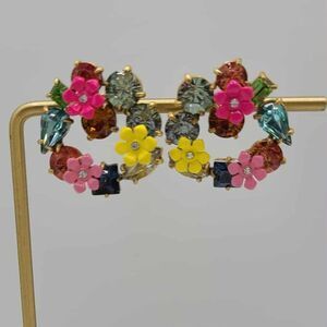 J Crew Floral Circle Stud Earrings